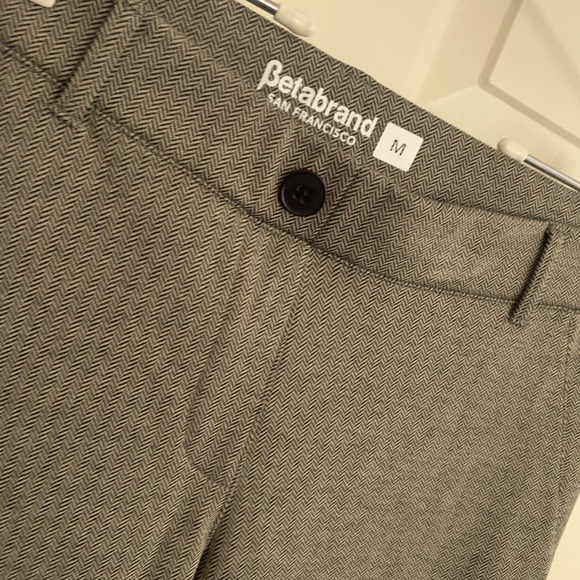 EUC Betabrand Straight Leg Gray Herringbone Pants SZ Medium - Picture 3 of 8